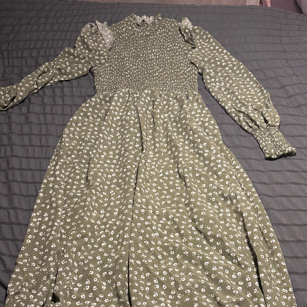 Floral Green Dress